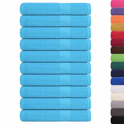 VIDAXL -Handtücher 10 Stcs 360 g m² 100x200 cm 100% Baumwolltürkis