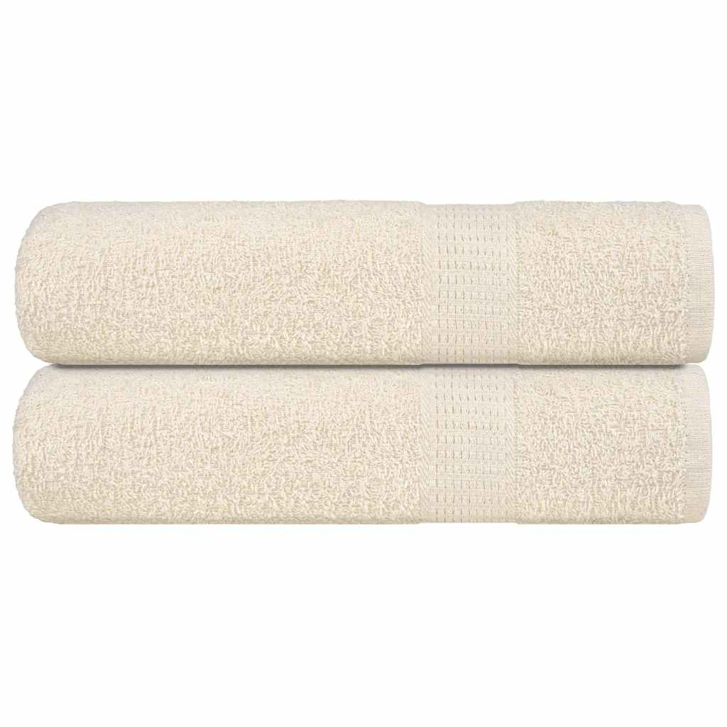 VIDAXL -Handtücher 2 ST 50x100 cm 360 g m² 100% Baumwollcreme -Colored