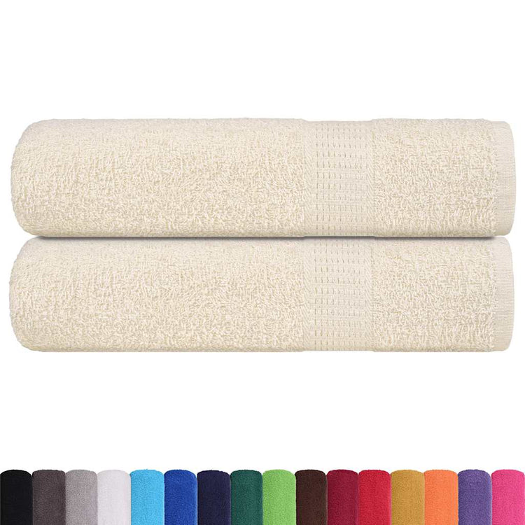 VIDAXL -Handtücher 2 ST 50x100 cm 360 g m² 100% Baumwollcreme -Colored