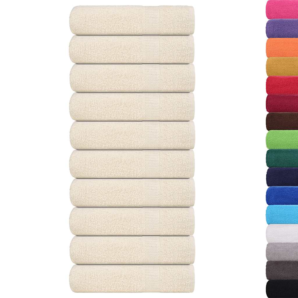 VIDAXL -Handtücher 10 ST 50x100 cm 360 g m² 100% Baumwollcreme -Colored