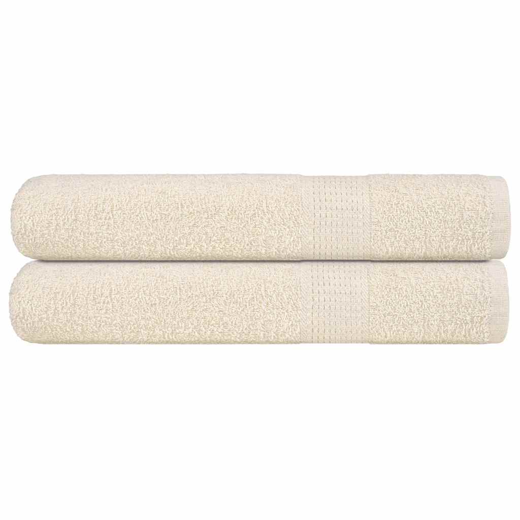 VIDAXL -Handtücher 2 PCs 100x200 cm 360 g m² 100% Baumwollcreme -Colored