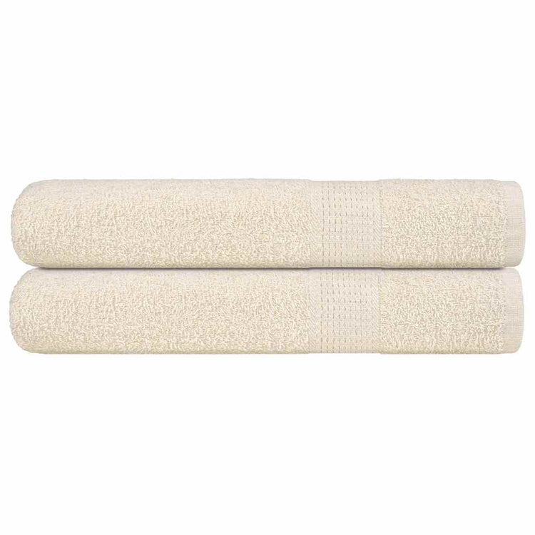 VIDAXL -Handtücher 2 PCs 100x200 cm 360 g m² 100% Baumwollcreme -Colored