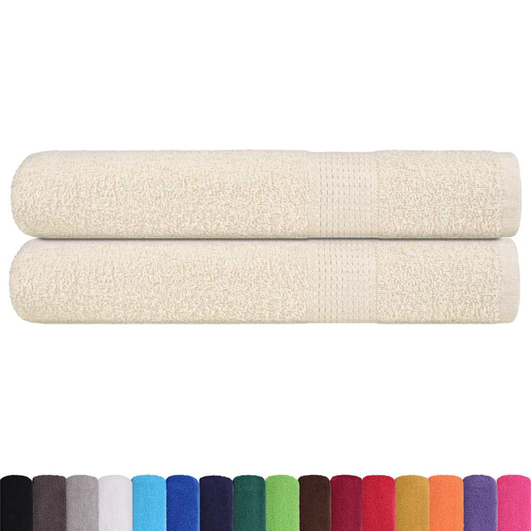 VIDAXL -Handtücher 2 PCs 100x200 cm 360 g m² 100% Baumwollcreme -Colored