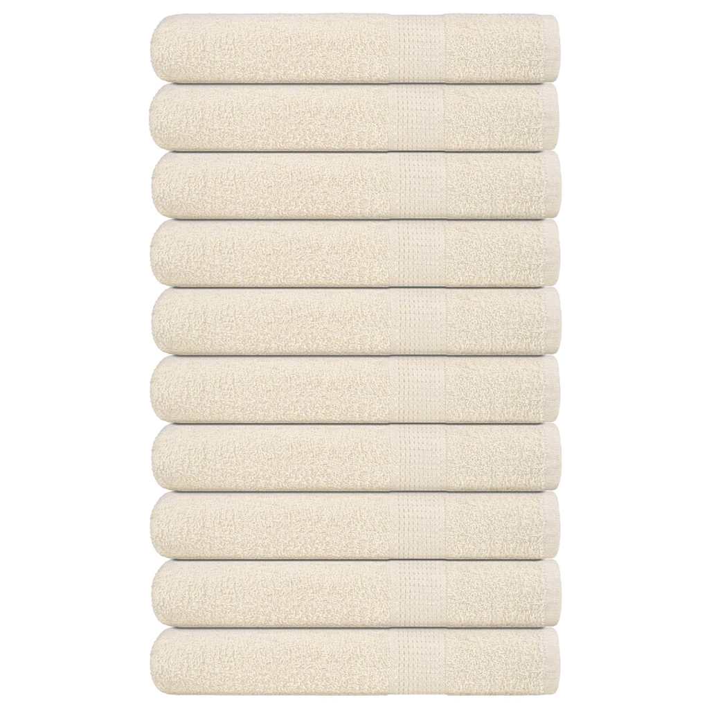 VIDAXL -Handtücher 10 PC 100x200 cm 360 g m² 100% Baumwollcreme -Colored