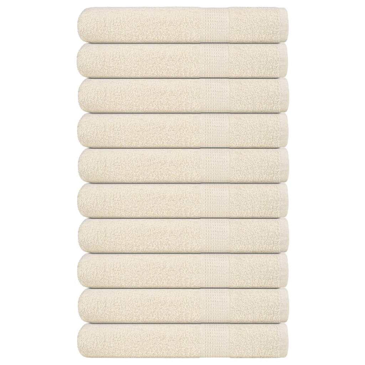 VIDAXL -Handtücher 10 PC 100x200 cm 360 g m² 100% Baumwollcreme -Colored