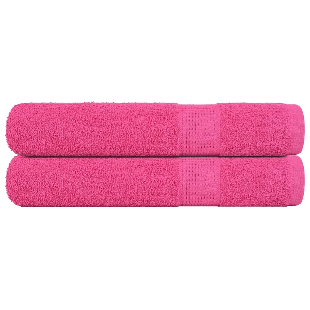 VIDAXL -Handtücher 2 PCs 100x200 cm 360 g m² 100% Baumwollrosa
