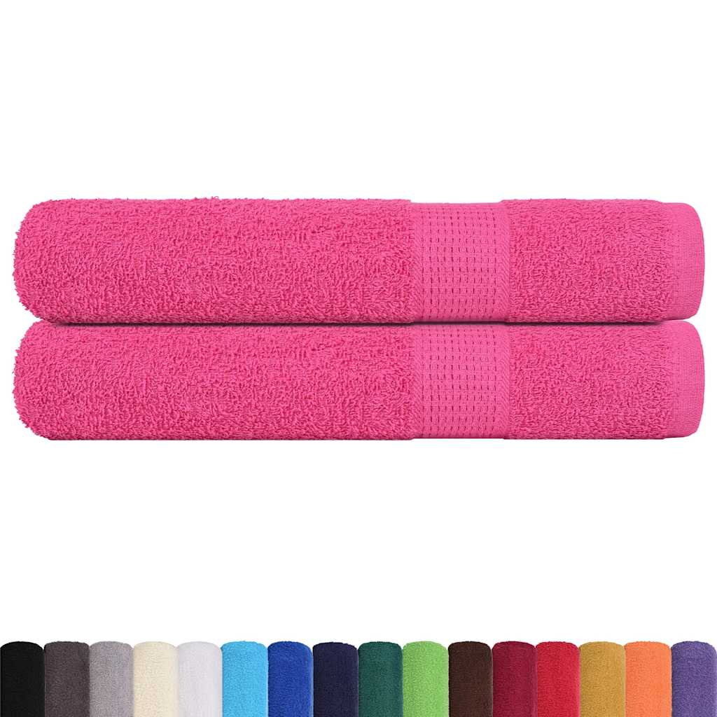 VIDAXL -Handtücher 2 PCs 100x200 cm 360 g m² 100% Baumwollrosa