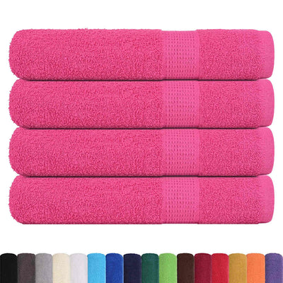 VIDAXL -Handtücher 4 PCs 100x200 cm 360 g m² 100% Baumwollrosa