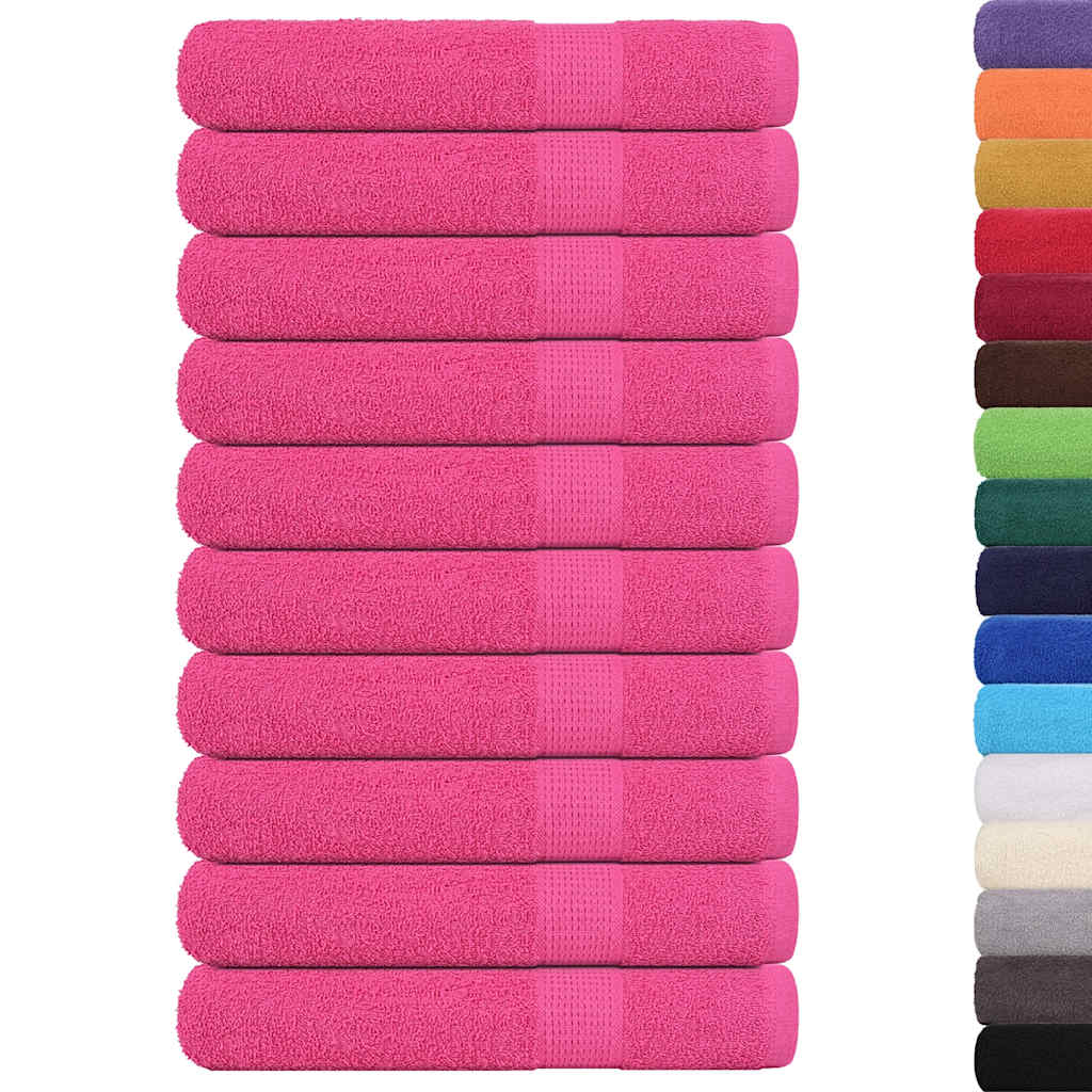 VIDAXL -Handtücher 10 Stcs 100x200 cm 360 g m² 100% Baumwollrosa