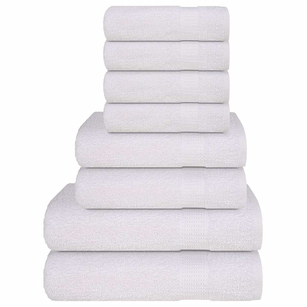 VIDAXL 8-teiliger Handtuchset 360 g m² 100% Baumwoll weiß