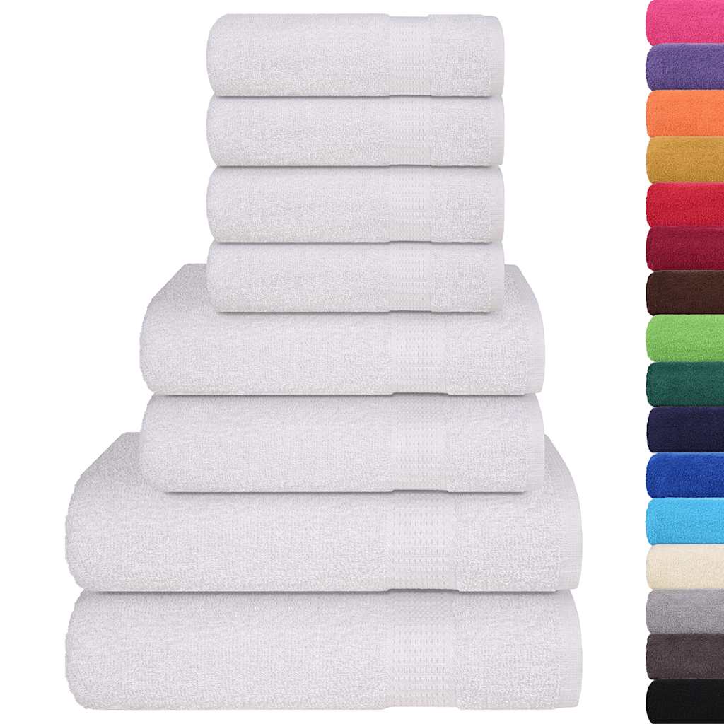 VIDAXL 8-teiliger Handtuchset 360 g m² 100% Baumwoll weiß
