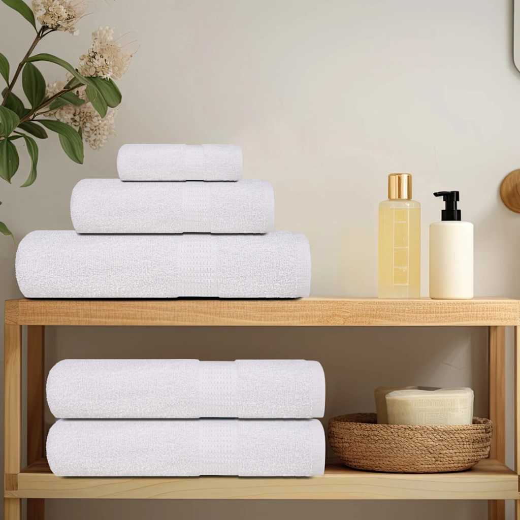 VIDAXL 8-teiliger Handtuchset 360 g m² 100% Baumwoll weiß
