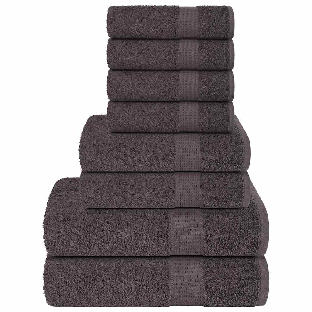 VIDAXL 8-Stück-Handtuchset 360 g m² 100% Baumwoll-Anthrazitfarbe