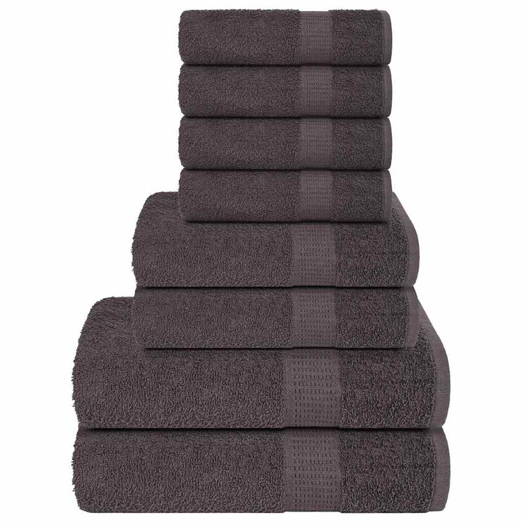 VIDAXL 8-Stück-Handtuchset 360 g m² 100% Baumwoll-Anthrazitfarbe