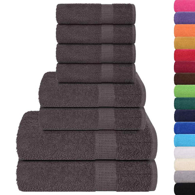 VIDAXL 8-Stück-Handtuchset 360 g m² 100% Baumwoll-Anthrazitfarbe