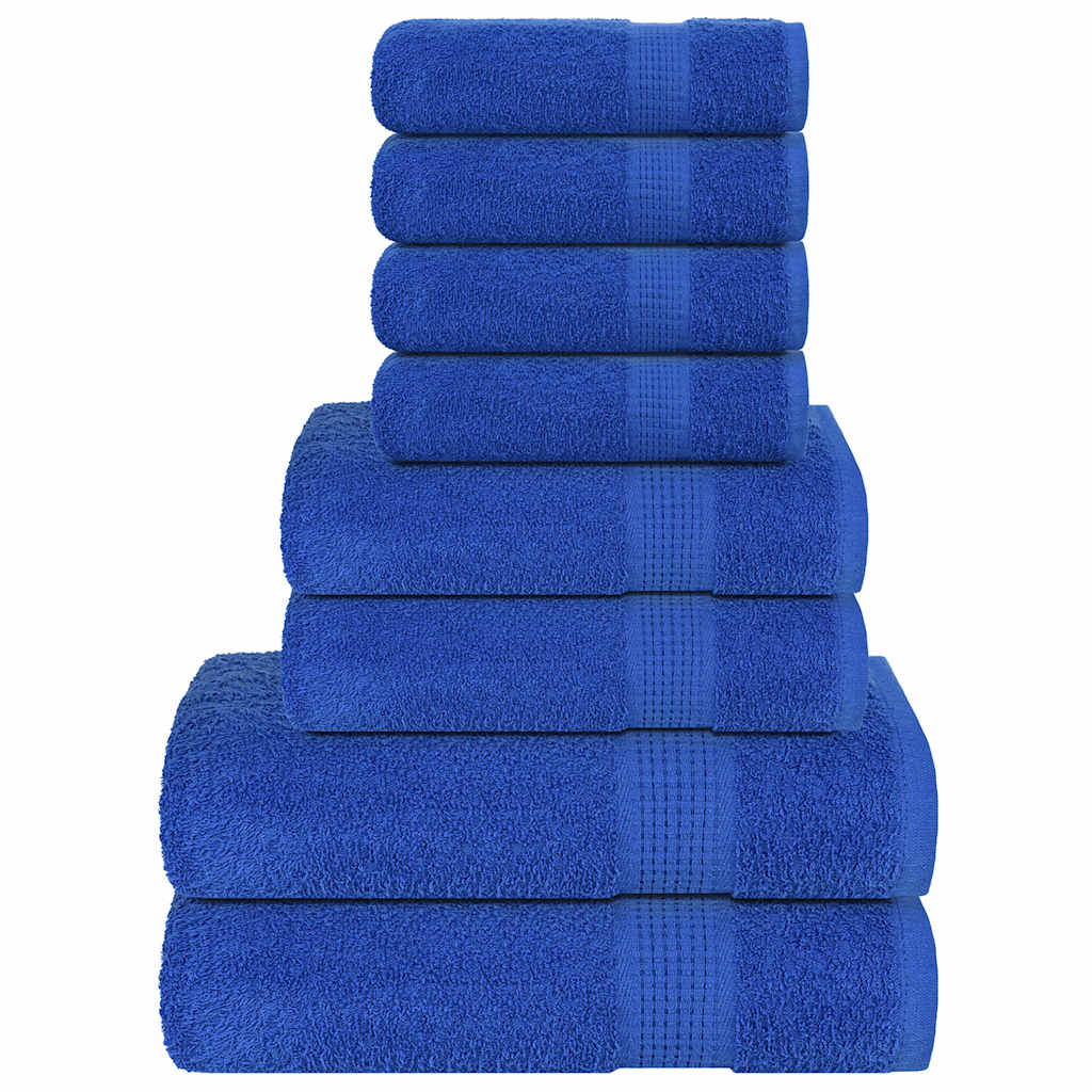 VIDAXL 8-Stück-Handtuchset 360 g m² 100% Baumwollblau