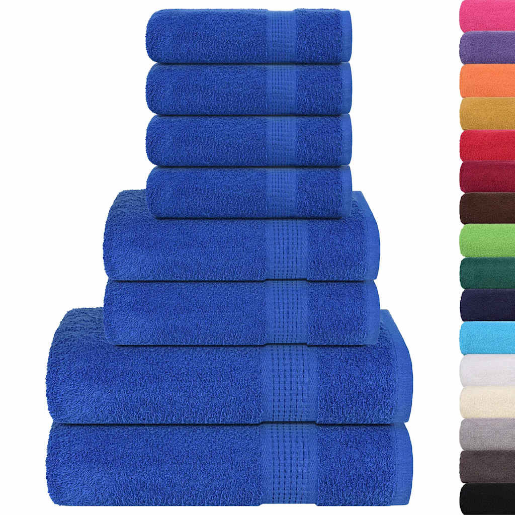 VIDAXL 8-Stück-Handtuchset 360 g m² 100% Baumwollblau