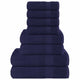 VIDAXL 8-Stück-Handtuchset 360 g m² 100% Baumwollmarine Blau
