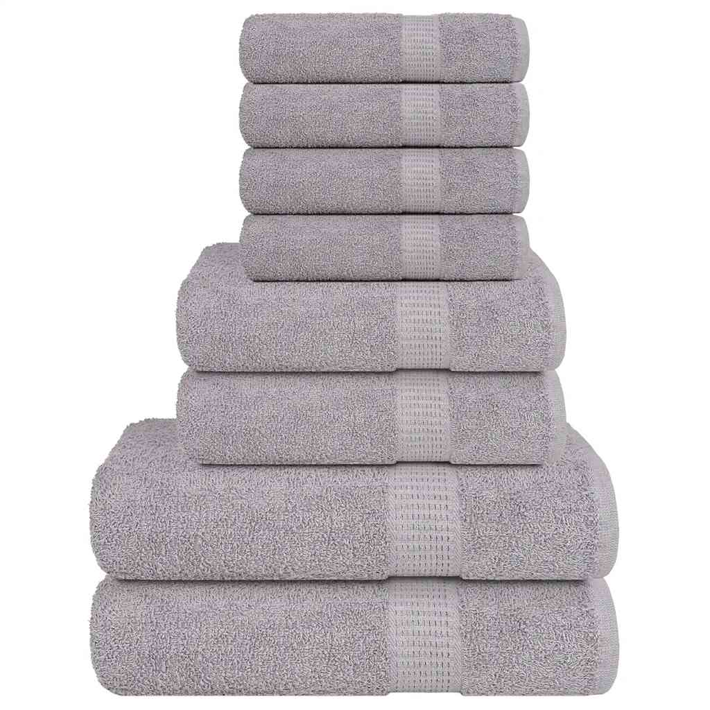 VIDAXL 8-teiliger Handtuchset 360 g m² 100% Baumwollgrau