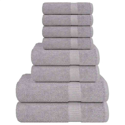VIDAXL 8-teiliger Handtuchset 360 g m² 100% Baumwollgrau