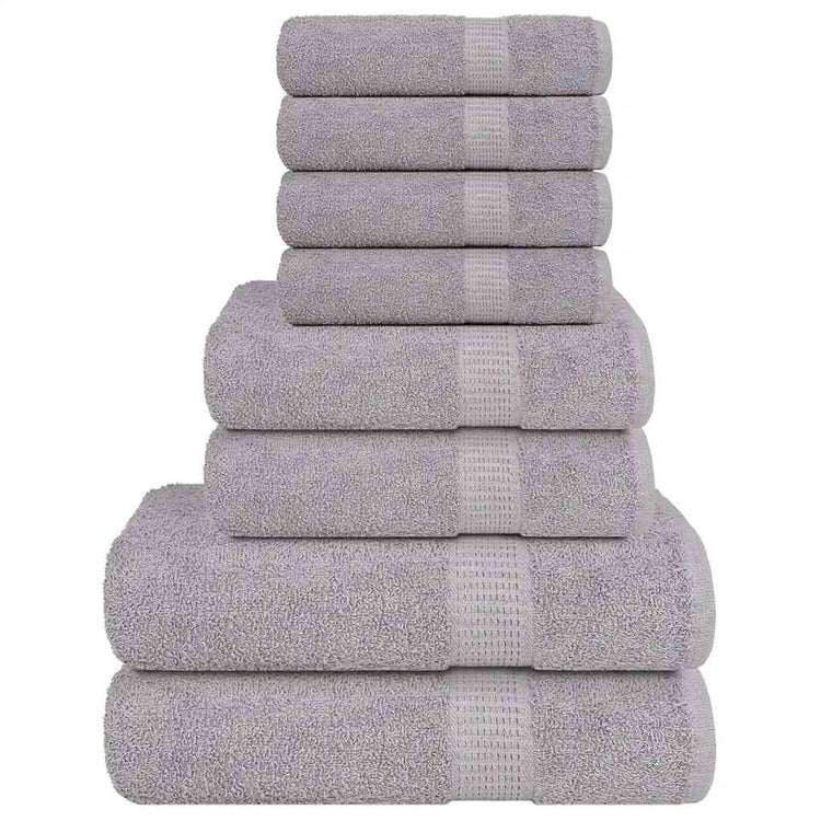 VIDAXL 8-teiliger Handtuchset 360 g m² 100% Baumwollgrau