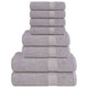 VIDAXL 8-teiliger Handtuchset 360 g m² 100% Baumwollgrau