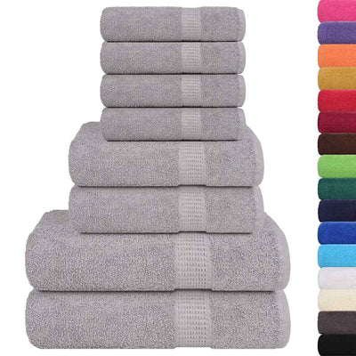 VIDAXL 8-teiliger Handtuchset 360 g m² 100% Baumwollgrau