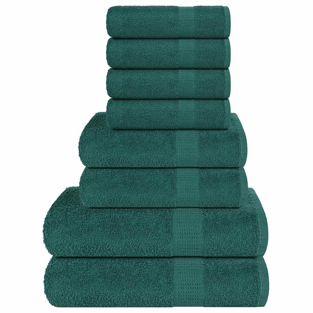 VIDAXL 8-teiliger Handtuchset 360 g m² 100% Baumwollgrün