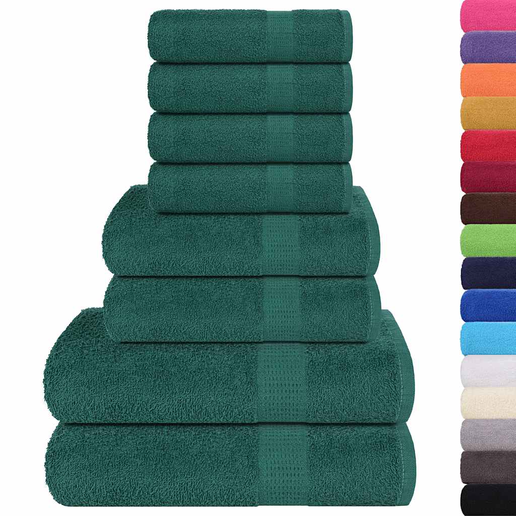 VIDAXL 8-teiliger Handtuchset 360 g m² 100% Baumwollgrün