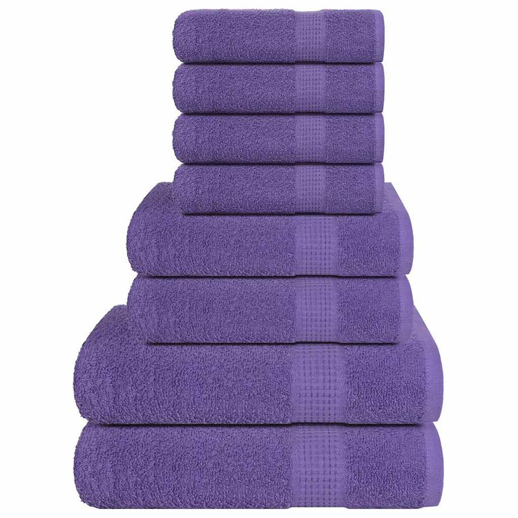 VIDAXL 8-Stück-Handtuchset 360 g m² 100% Baumwolllila