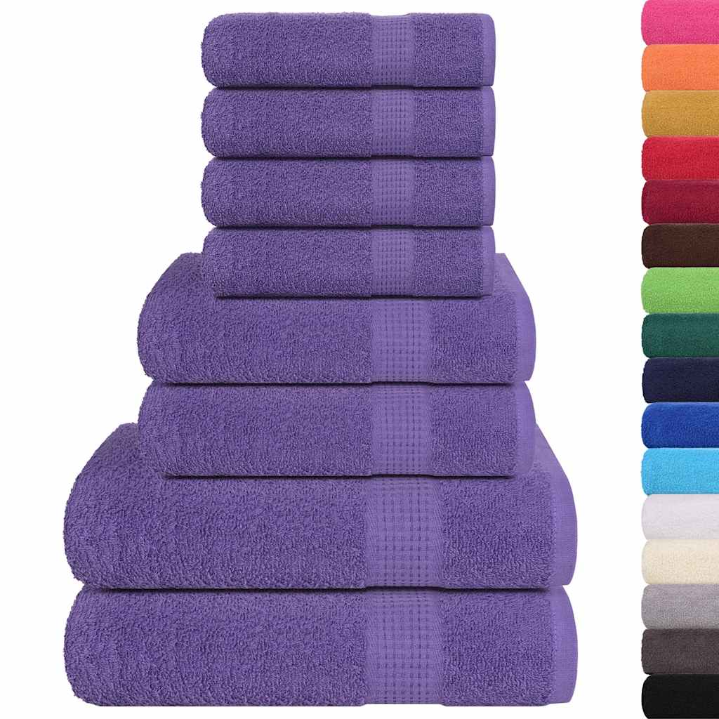 VIDAXL 8-Stück-Handtuchset 360 g m² 100% Baumwolllila