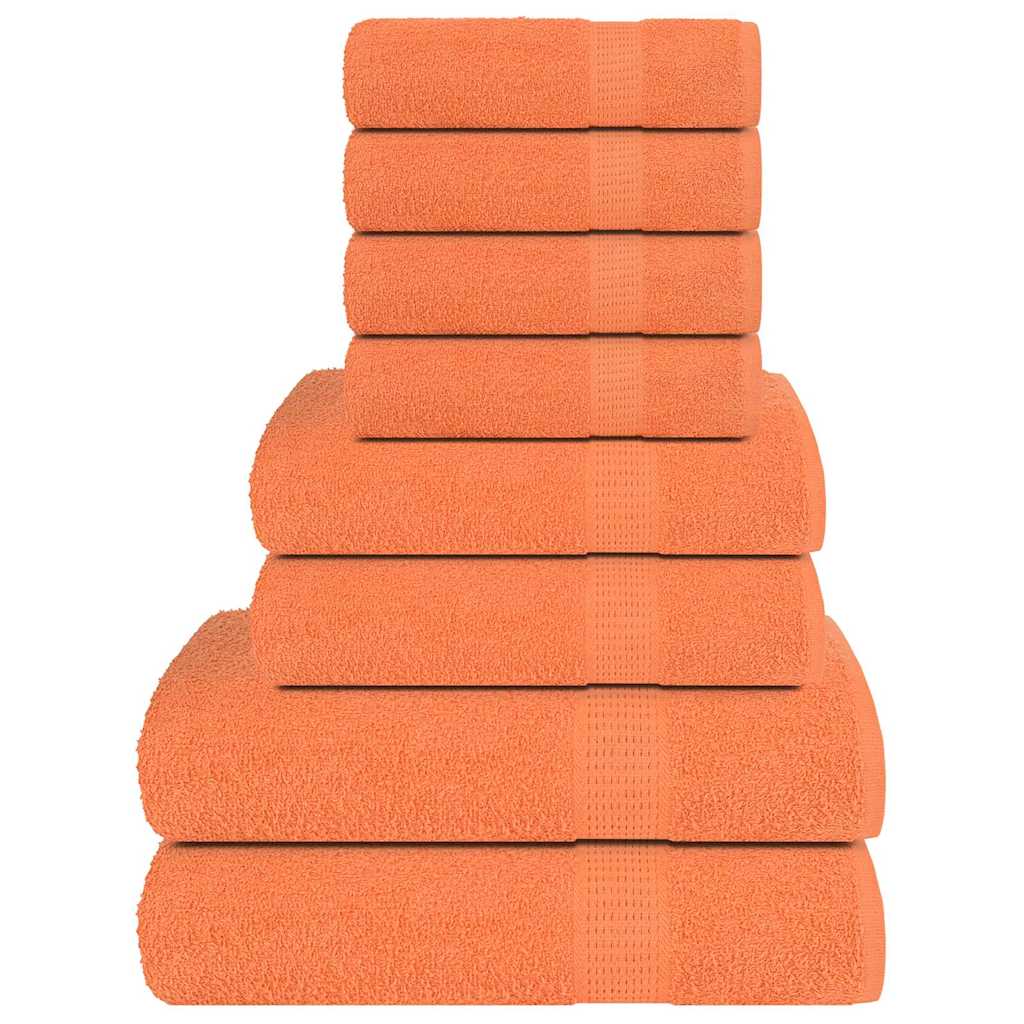 VIDAXL 8-Stück-Handtuchset 360 g m² 100% Baumwollorange