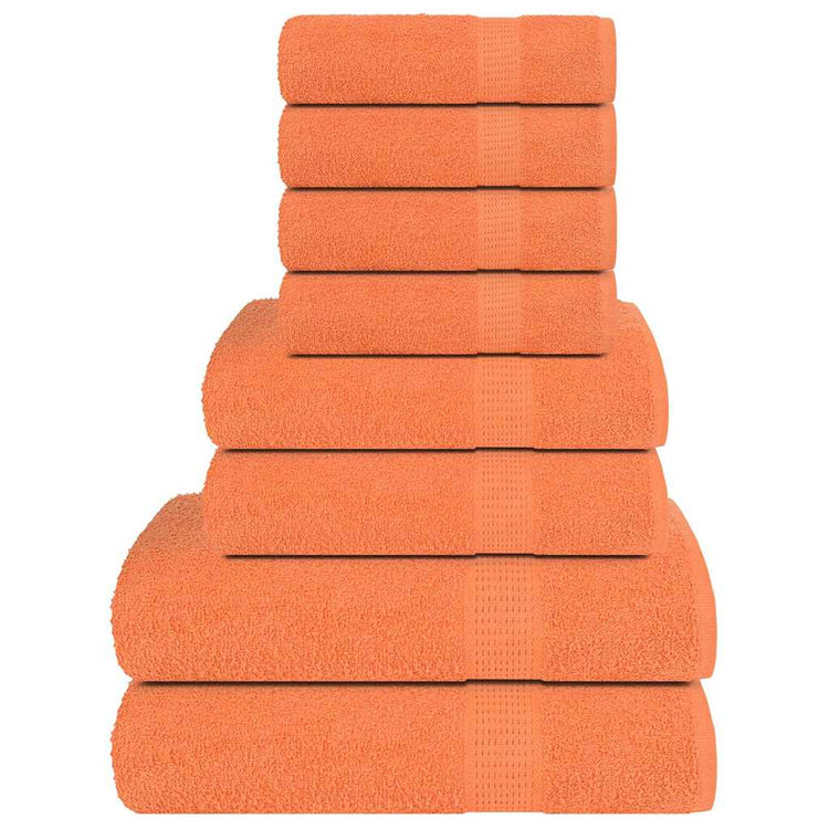 VIDAXL 8-Stück-Handtuchset 360 g m² 100% Baumwollorange