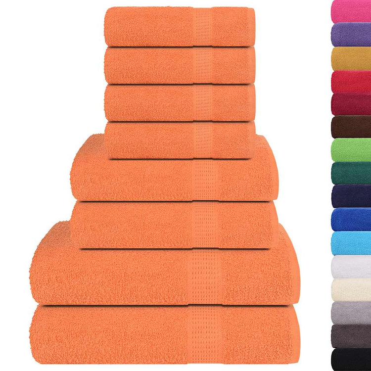 VIDAXL 8-Stück-Handtuchset 360 g m² 100% Baumwollorange