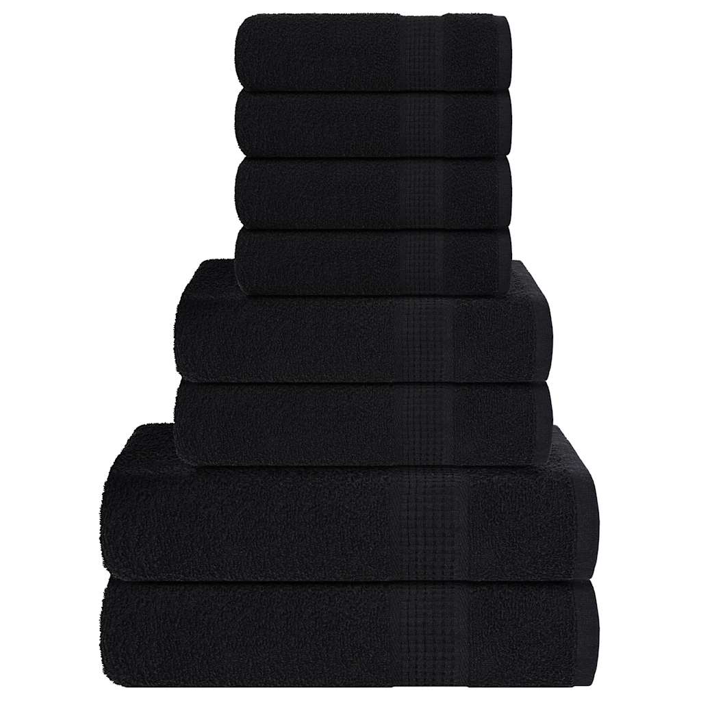 VIDAXL 8-teiliger Handtuchset 360 g m² 100% Baumwollschwarz