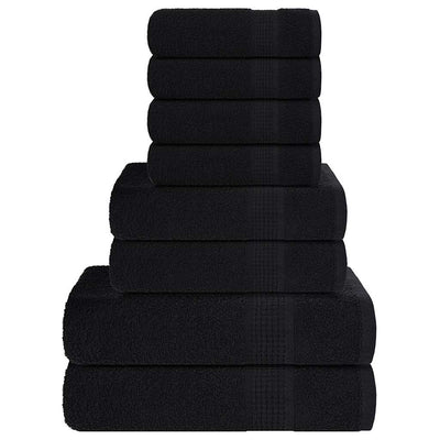 VIDAXL 8-teiliger Handtuchset 360 g m² 100% Baumwollschwarz