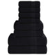 VIDAXL 8-teiliger Handtuchset 360 g m² 100% Baumwollschwarz