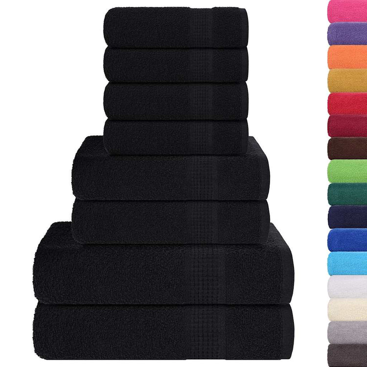 VIDAXL 8-teiliger Handtuchset 360 g m² 100% Baumwollschwarz