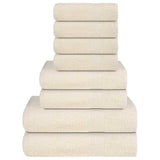 VIDAXL 8-teiliger Handtuchset 360 g m² 100% Baumwollcremefarbe - afbeelding 2