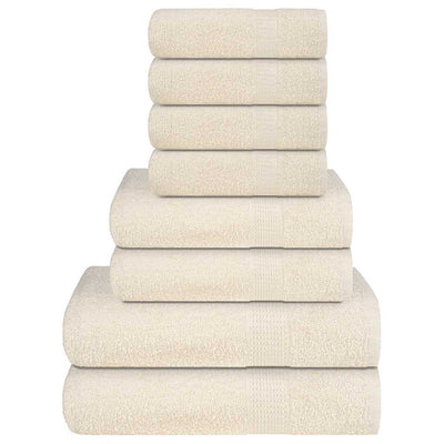 VIDAXL 8-teiliger Handtuchset 360 g m² 100% Baumwollcremefarbe