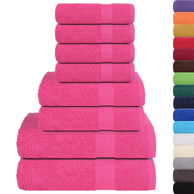 VIDAXL 8-teiliger Handtuchset 360 g m² 100% Baumwollrosa