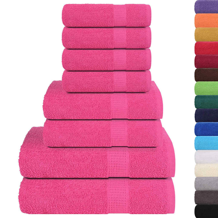 VIDAXL 8-teiliger Handtuchset 360 g m² 100% Baumwollrosa
