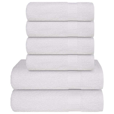 VIDAXL 6-teiliger Handtuchset 360 g m² 100% Baumwoll weiß