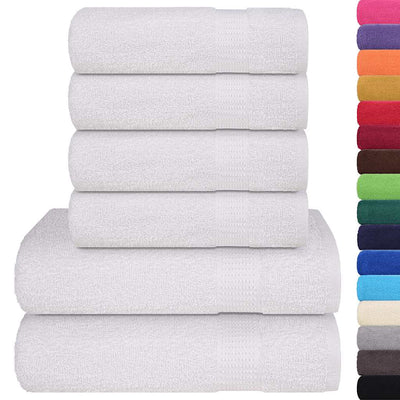 VIDAXL 6-teiliger Handtuchset 360 g m² 100% Baumwoll weiß