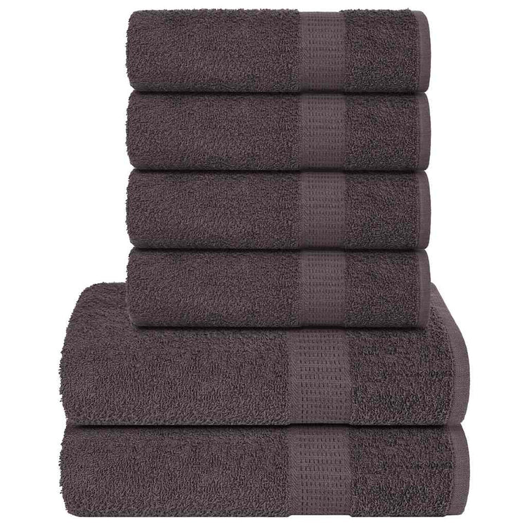 VIDAXL 6-teiliger Handtuchset 360 g m² 100% Baumwoll-Anthrazitfarbe
