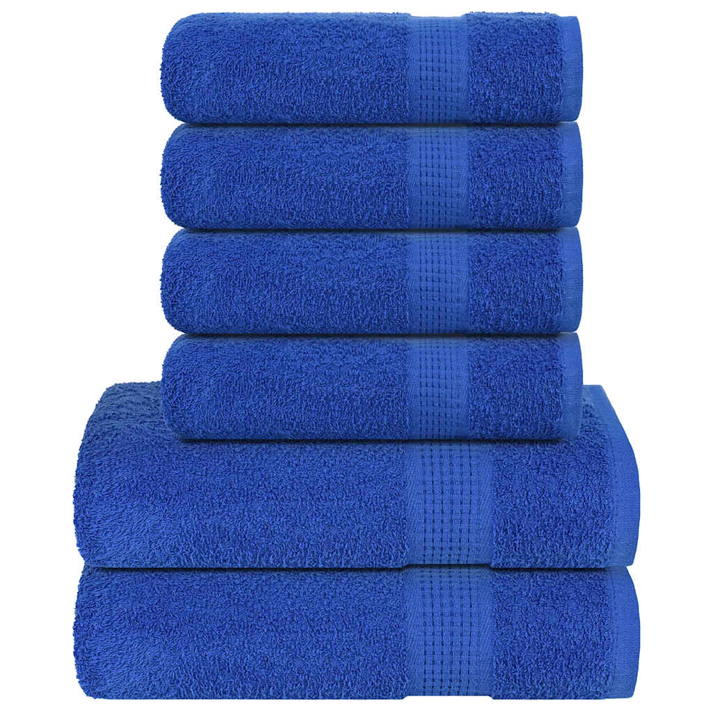 VIDAXL 6-teiliger Handtuchset 360 g m² 100% Baumwollblau