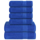 VIDAXL 6-teiliger Handtuchset 360 g m² 100% Baumwollblau