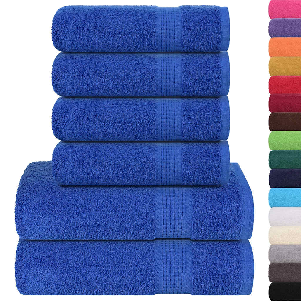 VIDAXL 6-teiliger Handtuchset 360 g m² 100% Baumwollblau