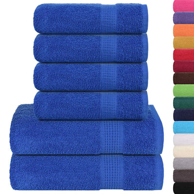VIDAXL 6-teiliger Handtuchset 360 g m² 100% Baumwollblau