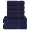 VIDAXL 6-Stück-Handtuchset 360 g m² 100% Baumwollmarine Blau